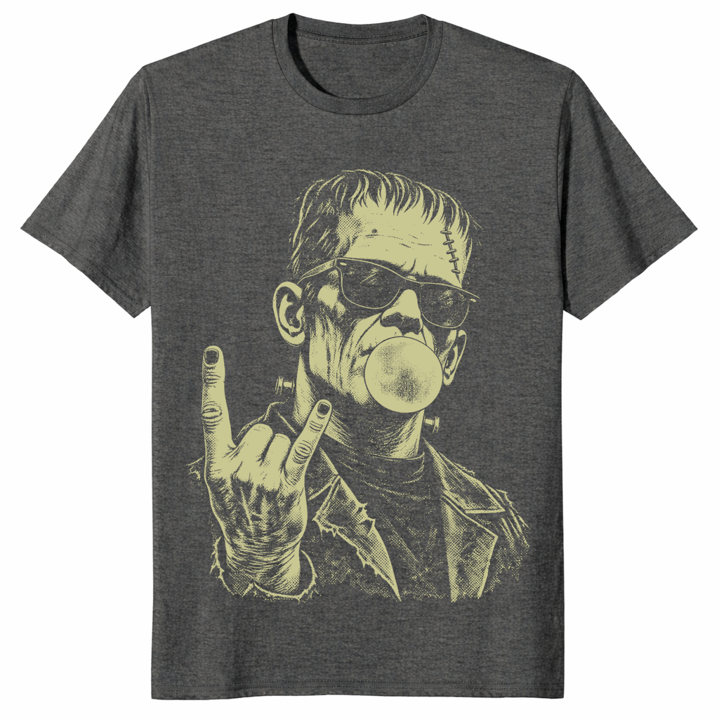 Punk frankenstein shirt in dark heather