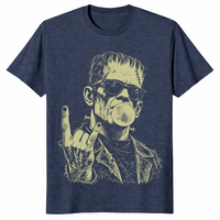 Punk frankenstein shirt in heather navy