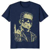 Punk frankenstein shirt in navy