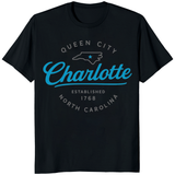 Black Queen City Tee Charlotte NC Shirt by Cuccico