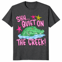 Quiet on the Creek Shirt in dark heather grey