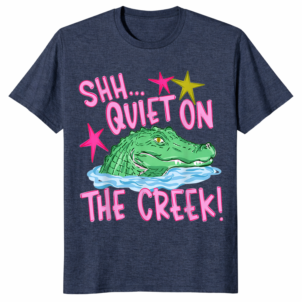 Quiet on the Creek Shirt in heather navy