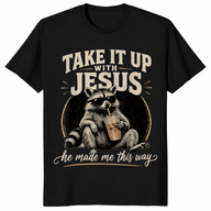 Raccoon Christian shirt in black