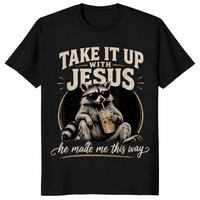 Raccoon Christian shirt in black