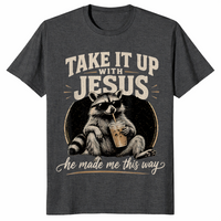 Raccoon Christian shirt in dark heather grey