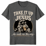 Raccoon Christian shirt in dark heather