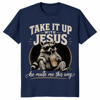 Raccoon Christian shirt in navy