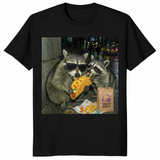 Raccoon Eating Tacos Shirt in black