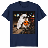 Raccoon ghost shirt in navy