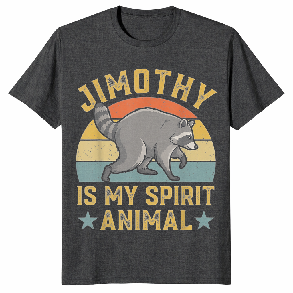 Raccoon spirit animal shirt in dark heather grey
