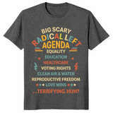 Dark heather radical left agenda activist shirt liberal progressive tee