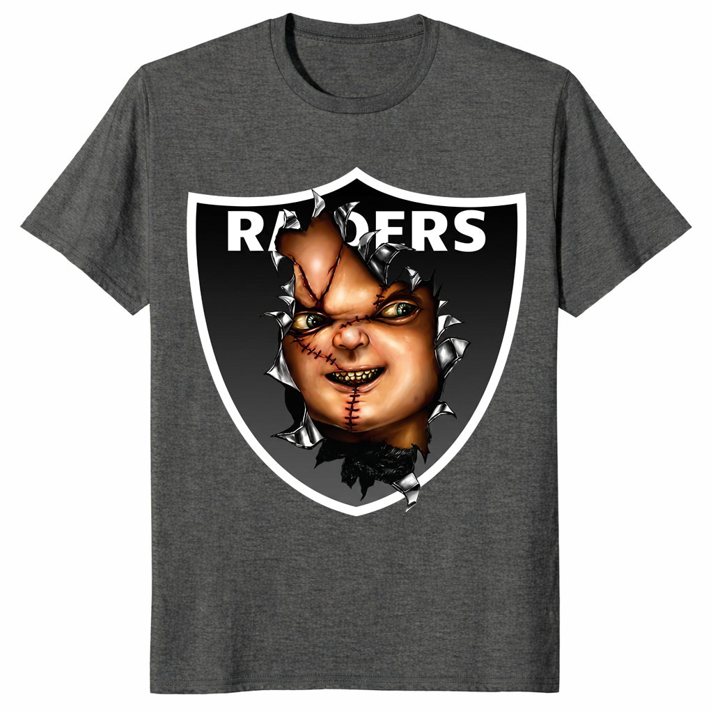 Raiders Chucky shirt in dark heather unisex cotton tee