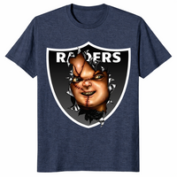Raiders Chucky shirt in heather navy unisex cotton tee