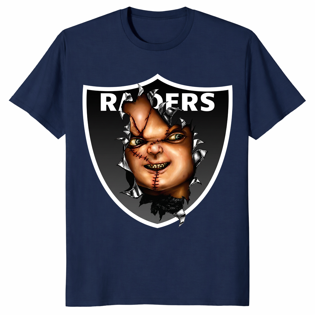 Raiders Chucky shirt in navy unisex cotton tee