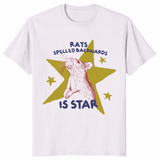 Ice grey Rats Spelled Backwards is Star shirt animal pun tee