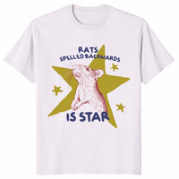 Ice grey Rats Spelled Backwards is Star shirt animal pun tee