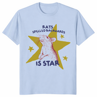 Light blue Rats Spelled Backwards is Star shirt silly rat tee