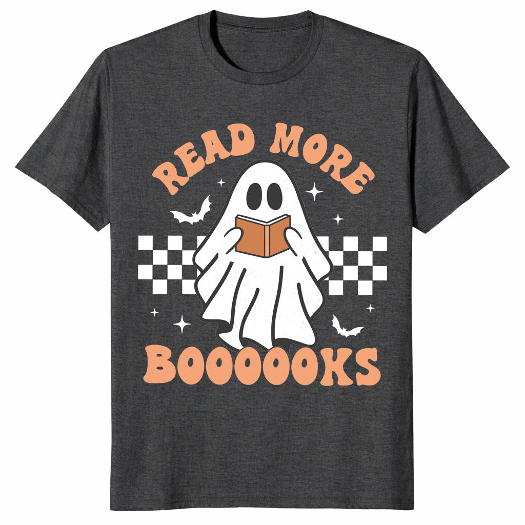 Read more books boo shirt dark heather grey