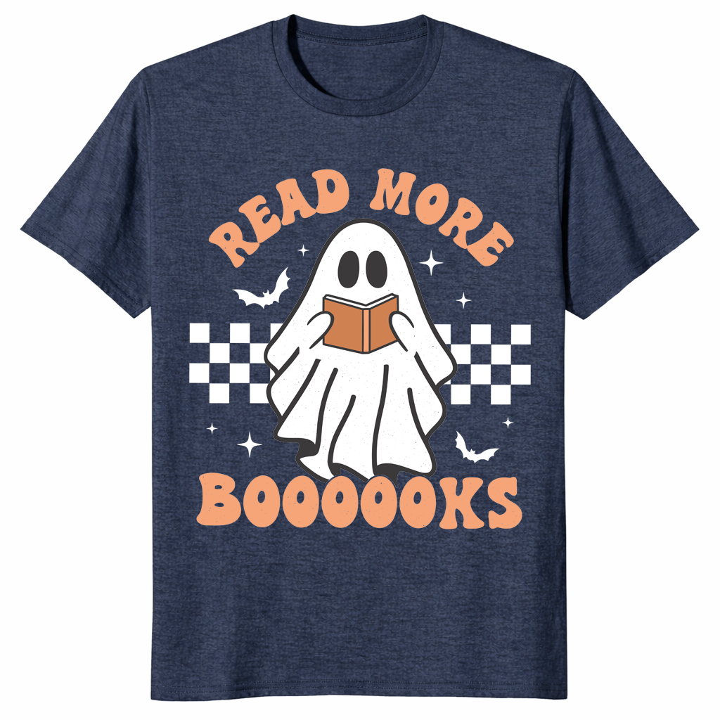 Read more books boo shirt heather navy
