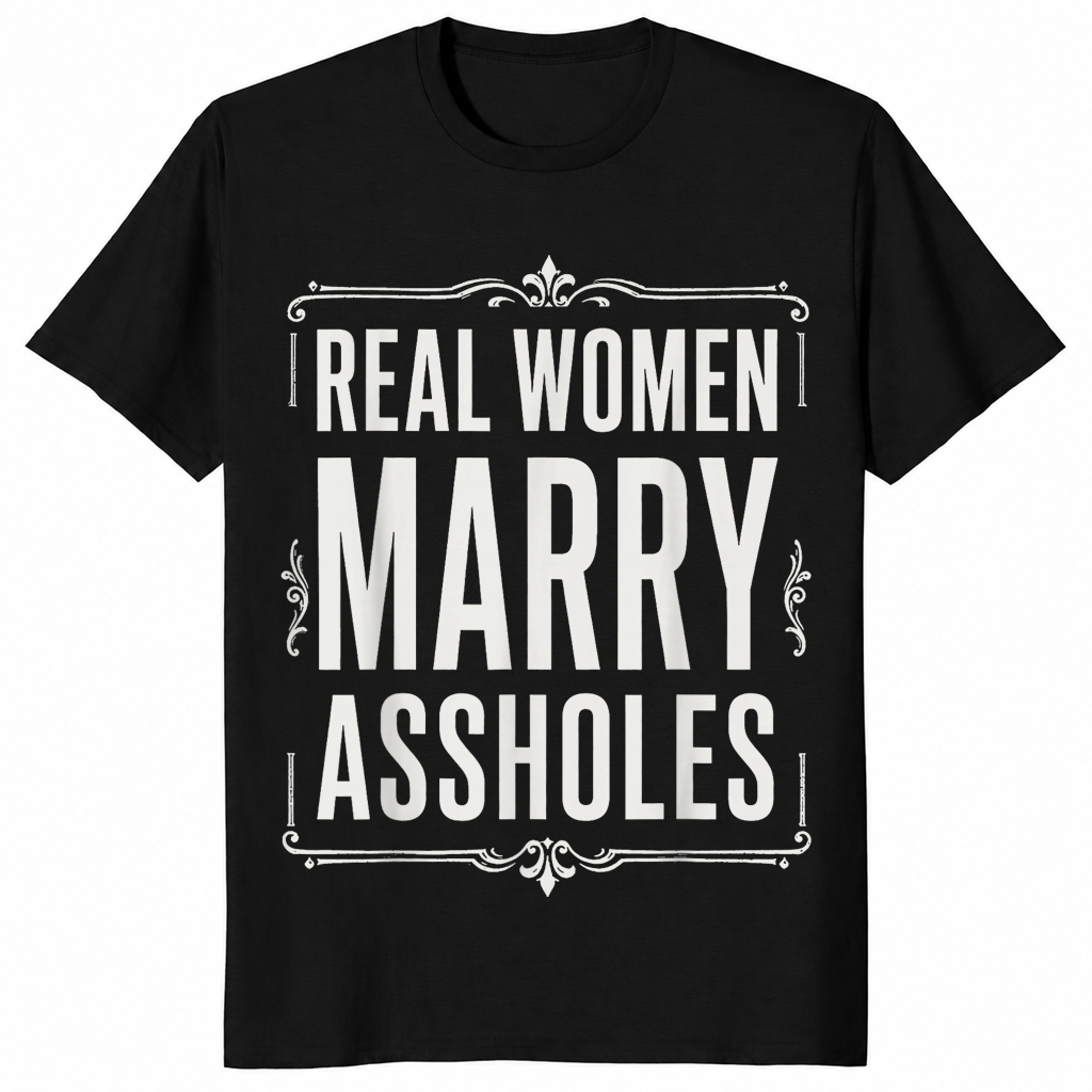Real Women Marry Assholes Shirt in black