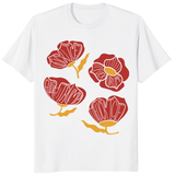Red Poppy Floral Fuck Trump Shirt front view with subtle anti Trump poppy graphic