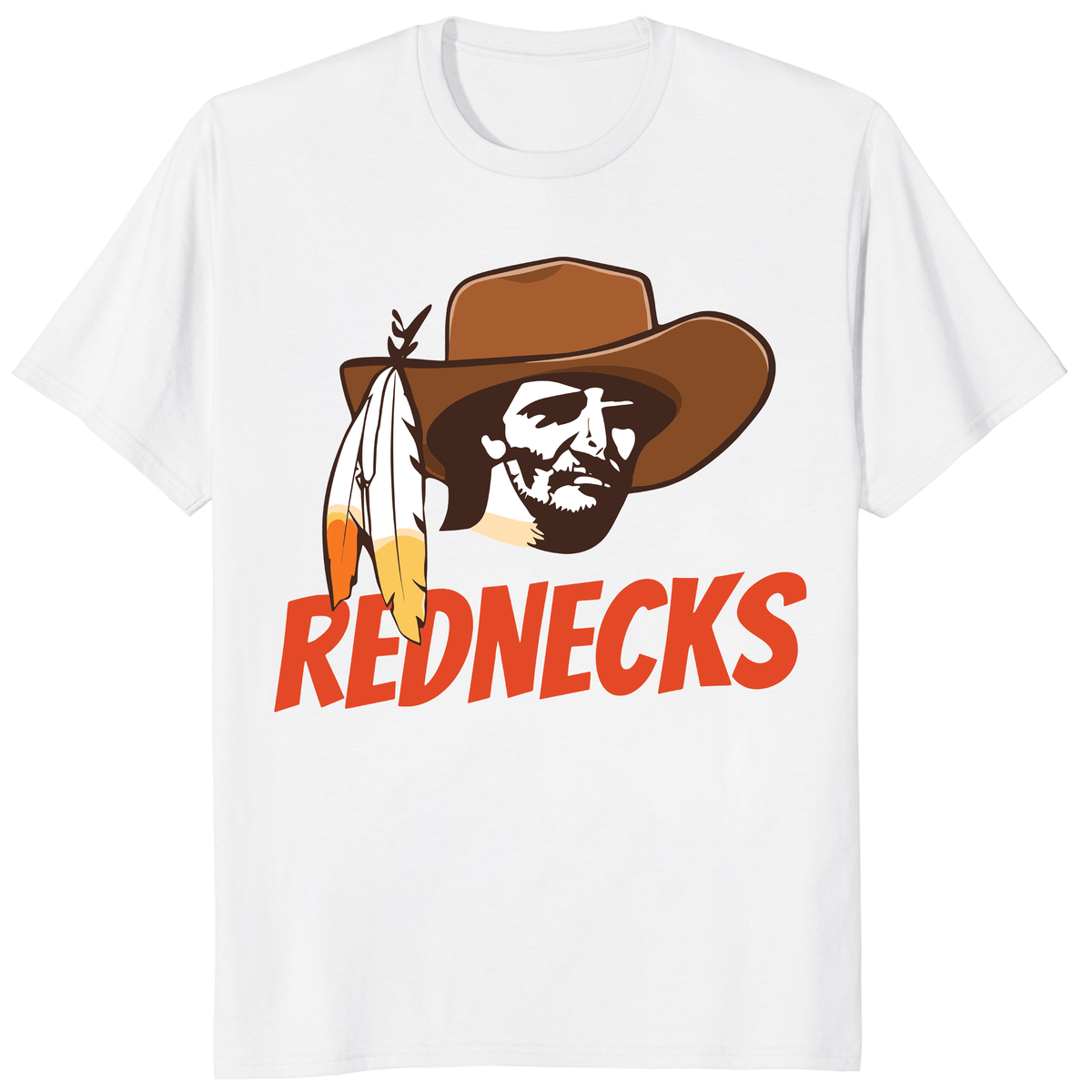 White redneck shirt with cowboy graphic design