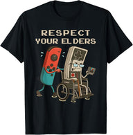 Respect Your Elders Retro Gaming Funny Gamer T-Shirt | Cuccico | Cuccico