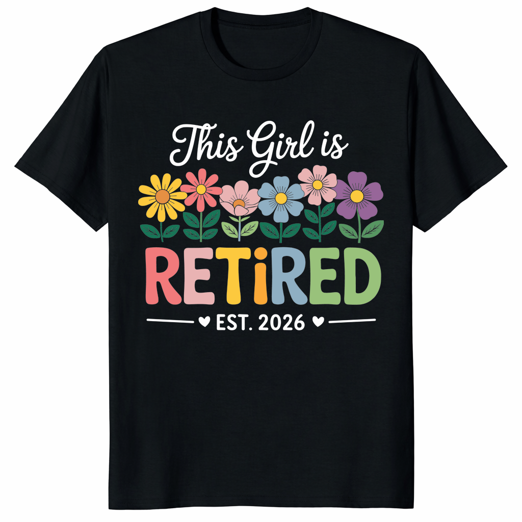 Retirement shirt for women with floral retired established 2026 design