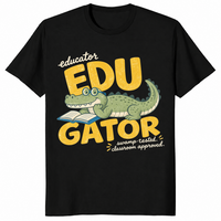 Retro Alligator Teacher EDU-gator t-shirt in black