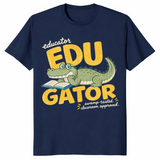 Retro Alligator Teacher EDU-gator t-shirt in navy
