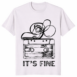 Retro cassette tape shirt ice grey