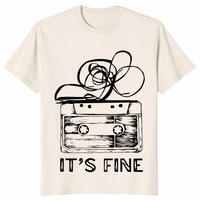 Retro cassette tape shirt natural