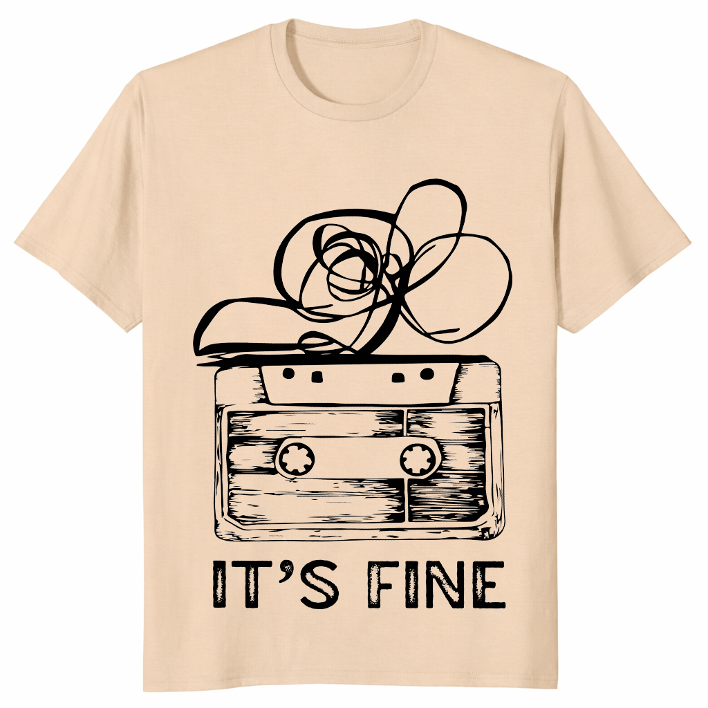 Retro cassette tape shirt sand