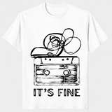 Retro cassette tape shirt white