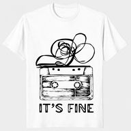 Retro cassette tape shirt white