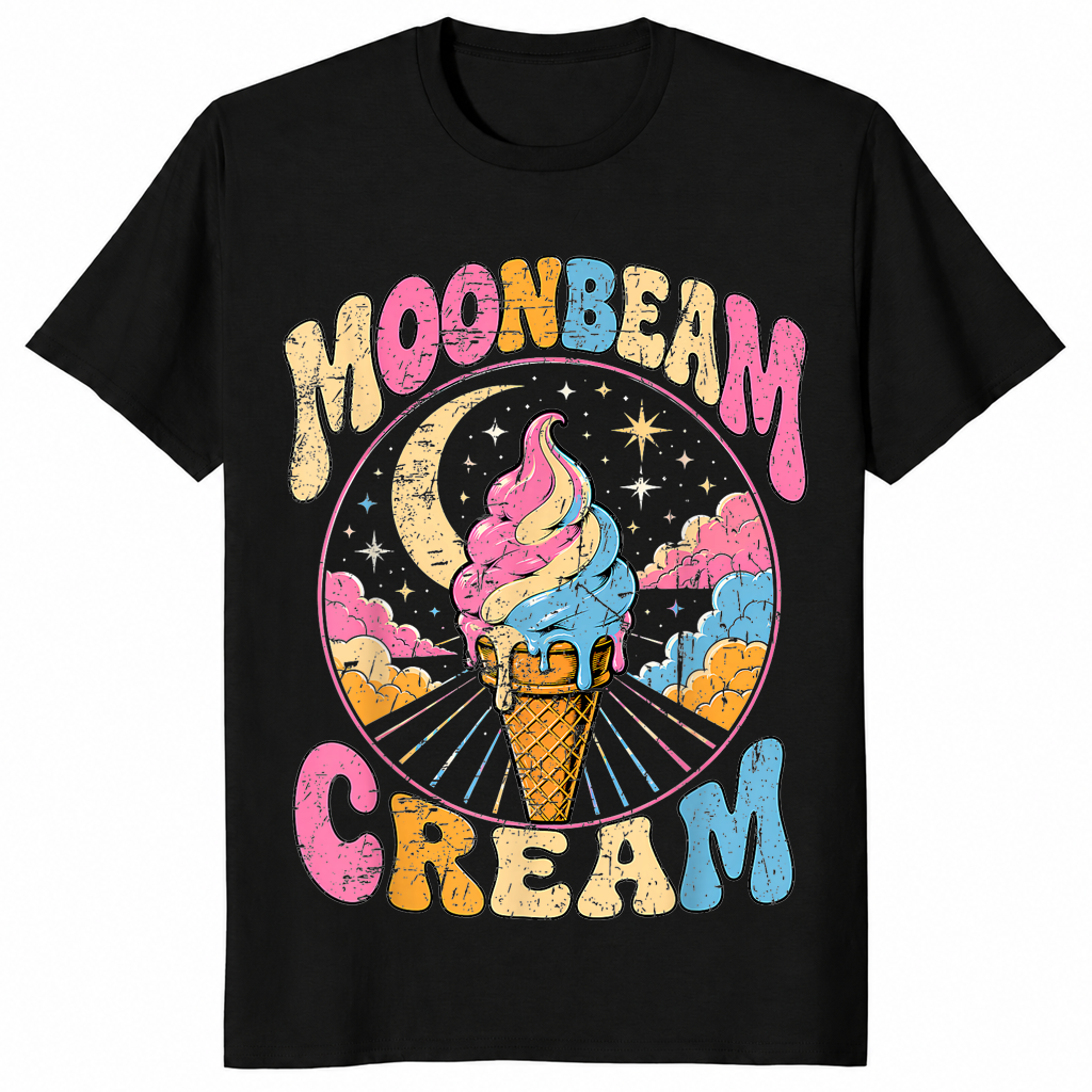Retro ice cream shirt in black