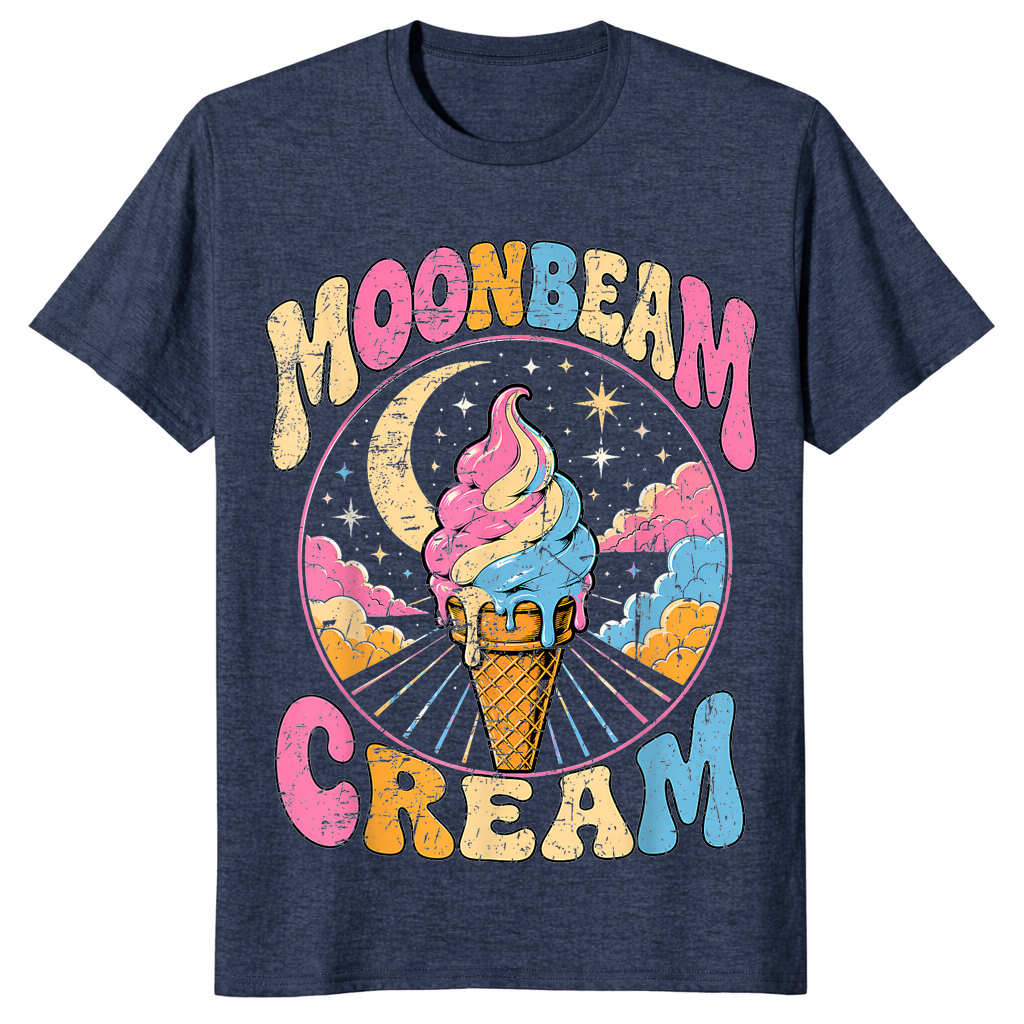 Retro ice cream shirt in heather navy