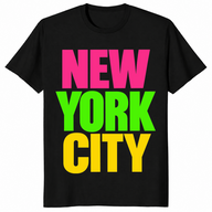 Retro NYC shirt with neon New York City lettering