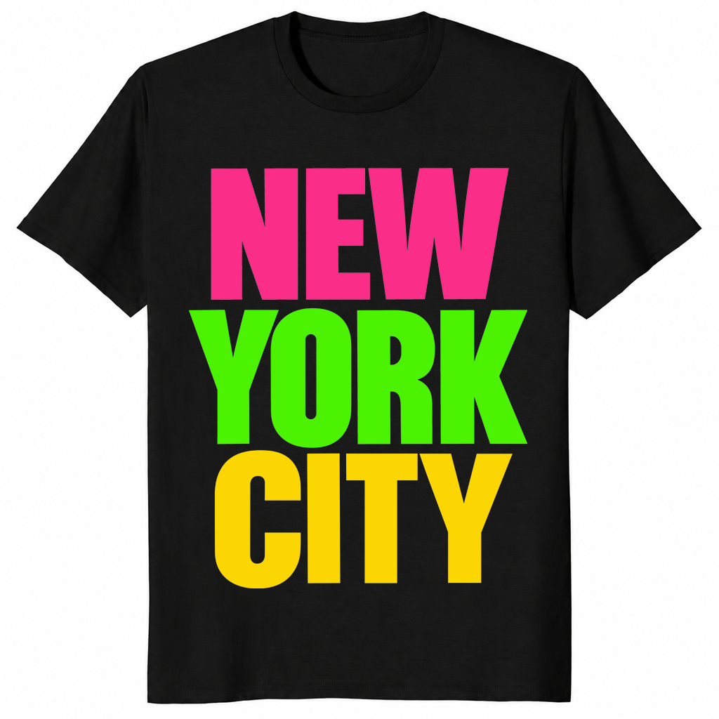 Retro NYC shirt with neon New York City lettering