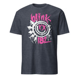 Retro Smile Face Shirt in heather navy featuring Blink 182 Rock Shirt design by Cuccico