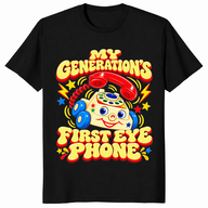 Retro toy phone shirt in black
