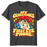 Retro toy phone shirt in dark heather grey