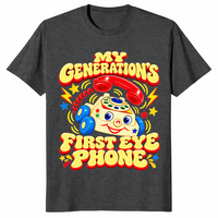 Retro toy phone shirt in dark heather grey