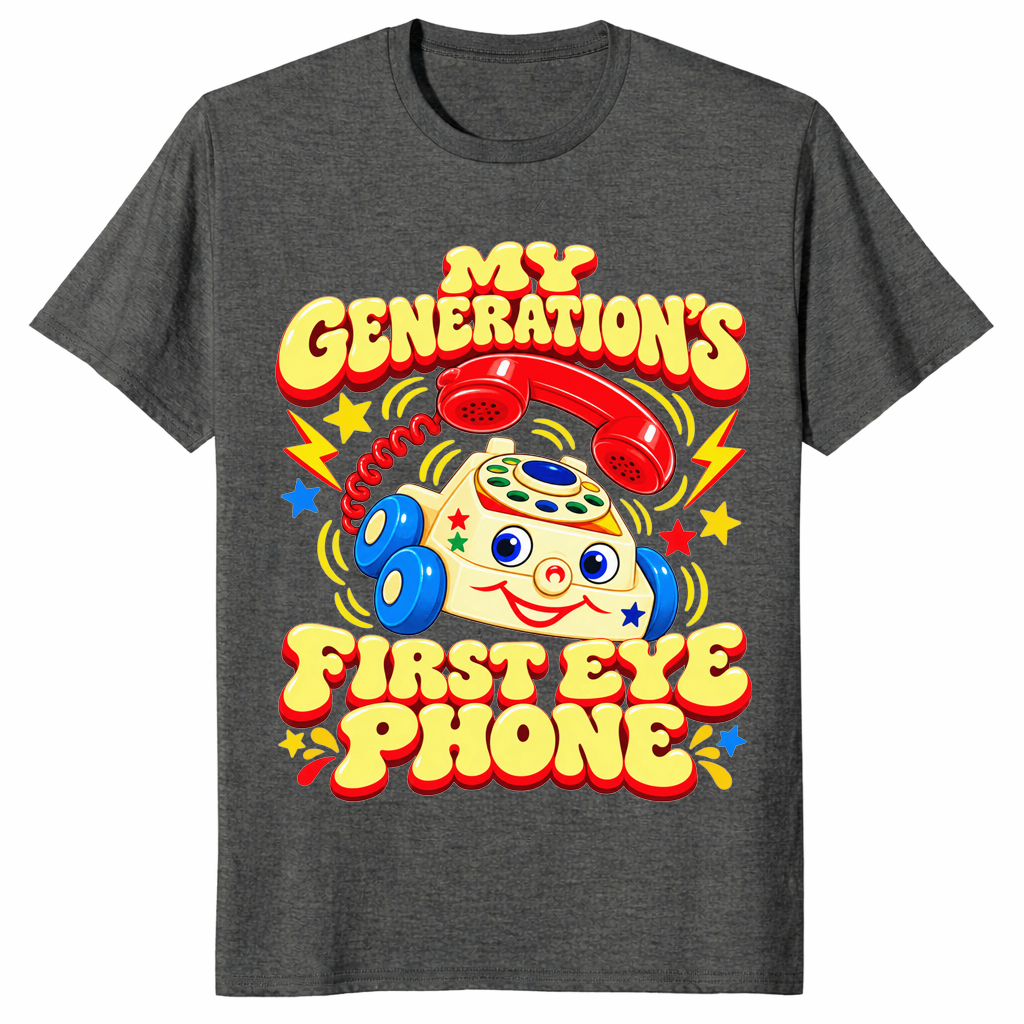 Retro toy phone shirt in dark heather