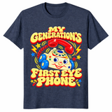 Retro toy phone shirt in heather navy