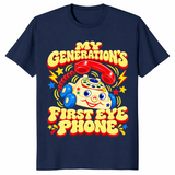 Retro toy phone shirt in navy