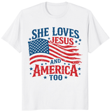 Retro USA 250th Year Boxy Patriotic Tee in White