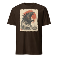 Retro Vintage Godzilla Great Wave T-Shirt in Dark Chocolate by Cuccico