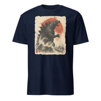 Retro Vintage Godzilla Great Wave T-Shirt in Navy by Cuccico