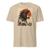 Retro Vintage Godzilla Great Wave T-Shirt in Sand by Cuccico
